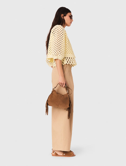 كارديغان كروشيه مزينة بأحجار الراين