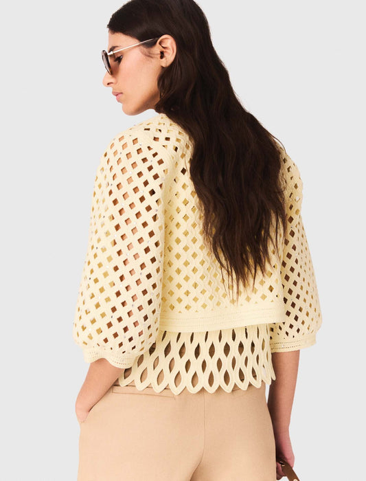 كارديغان كروشيه مزينة بأحجار الراين