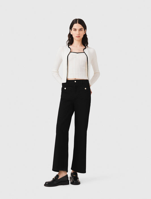 Pointelle knit twinset White