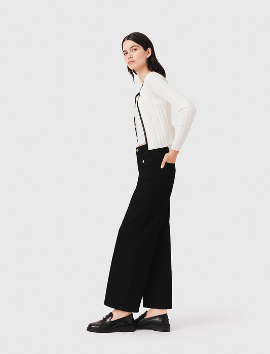 Pointelle knit twinset White