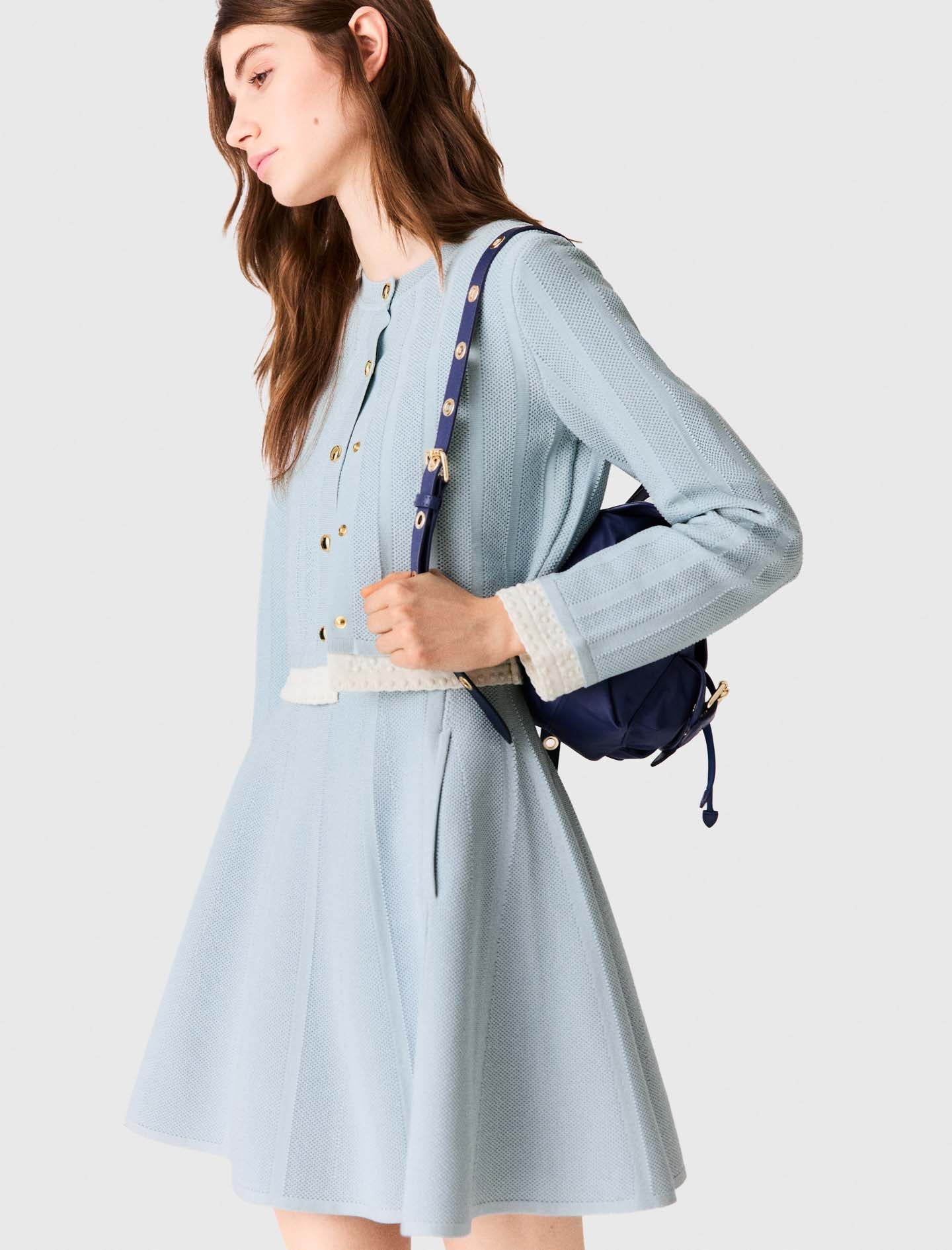 Cardigan with contrast band Light Blue