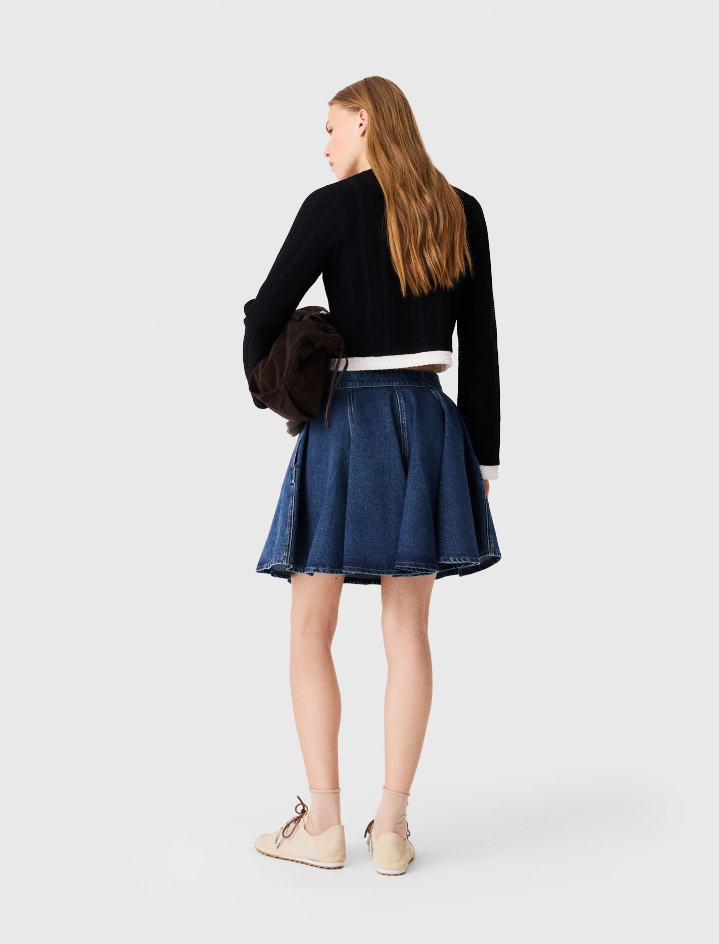 Cardigan with contrast band Black