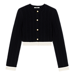 Cardigan with contrast band Black