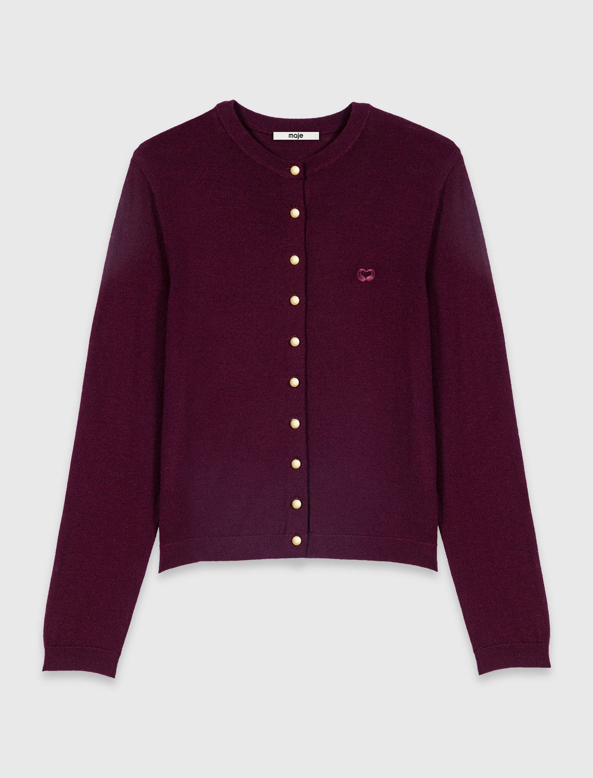 Cardigan with embroidered logo Eggplant