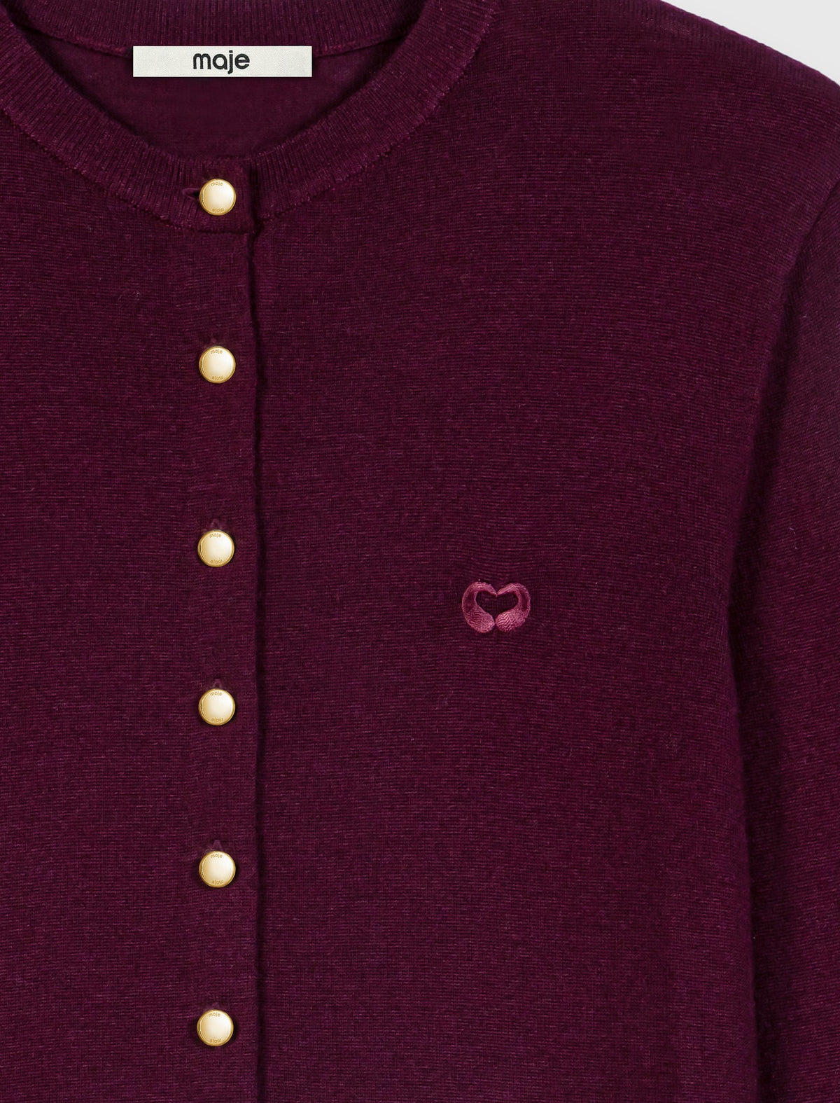 Cardigan with embroidered logo Eggplant