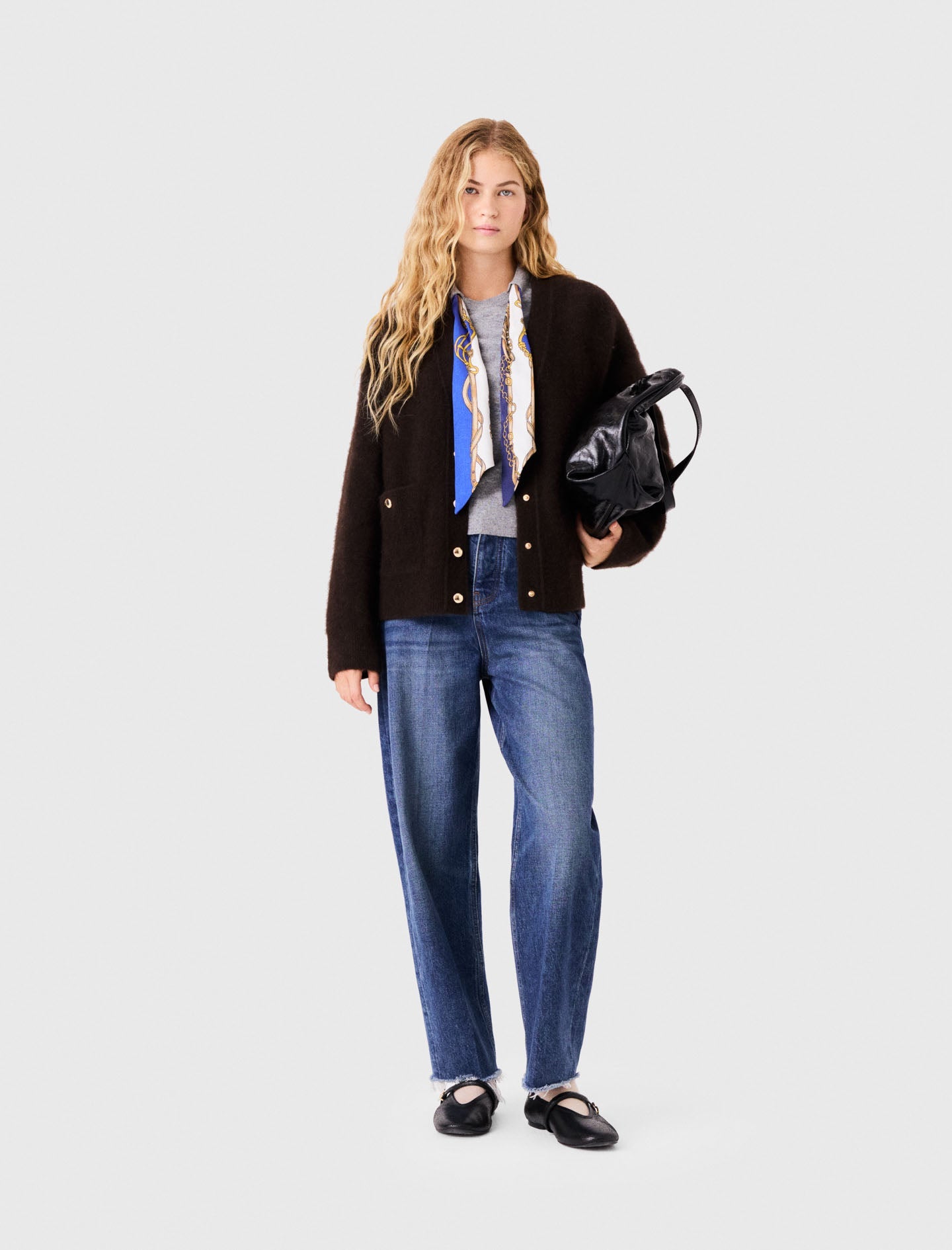 Long yak cardigan Dark Brown
