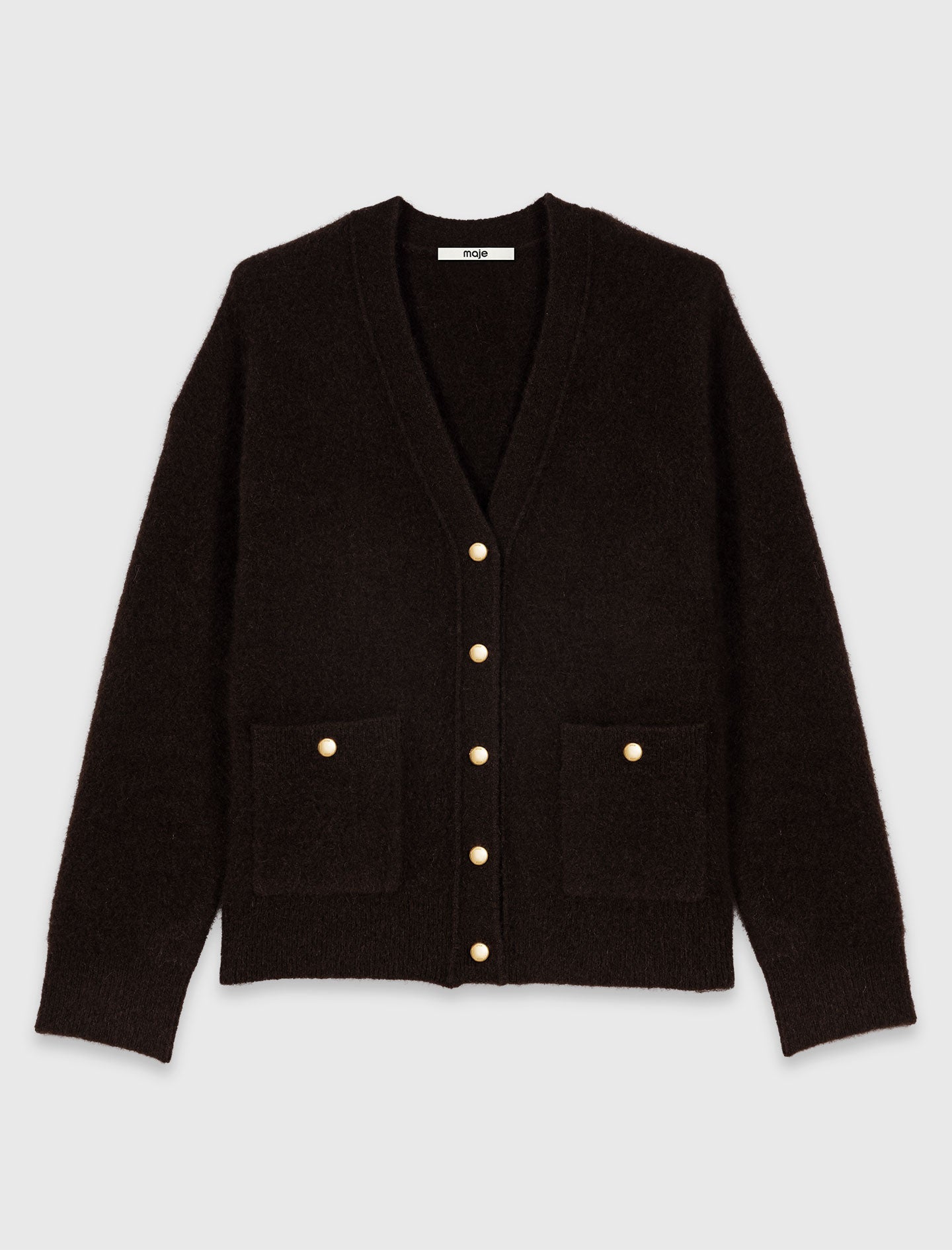 Long yak cardigan Dark Brown