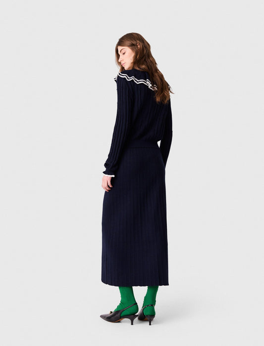 Layered cape cardigan Navy