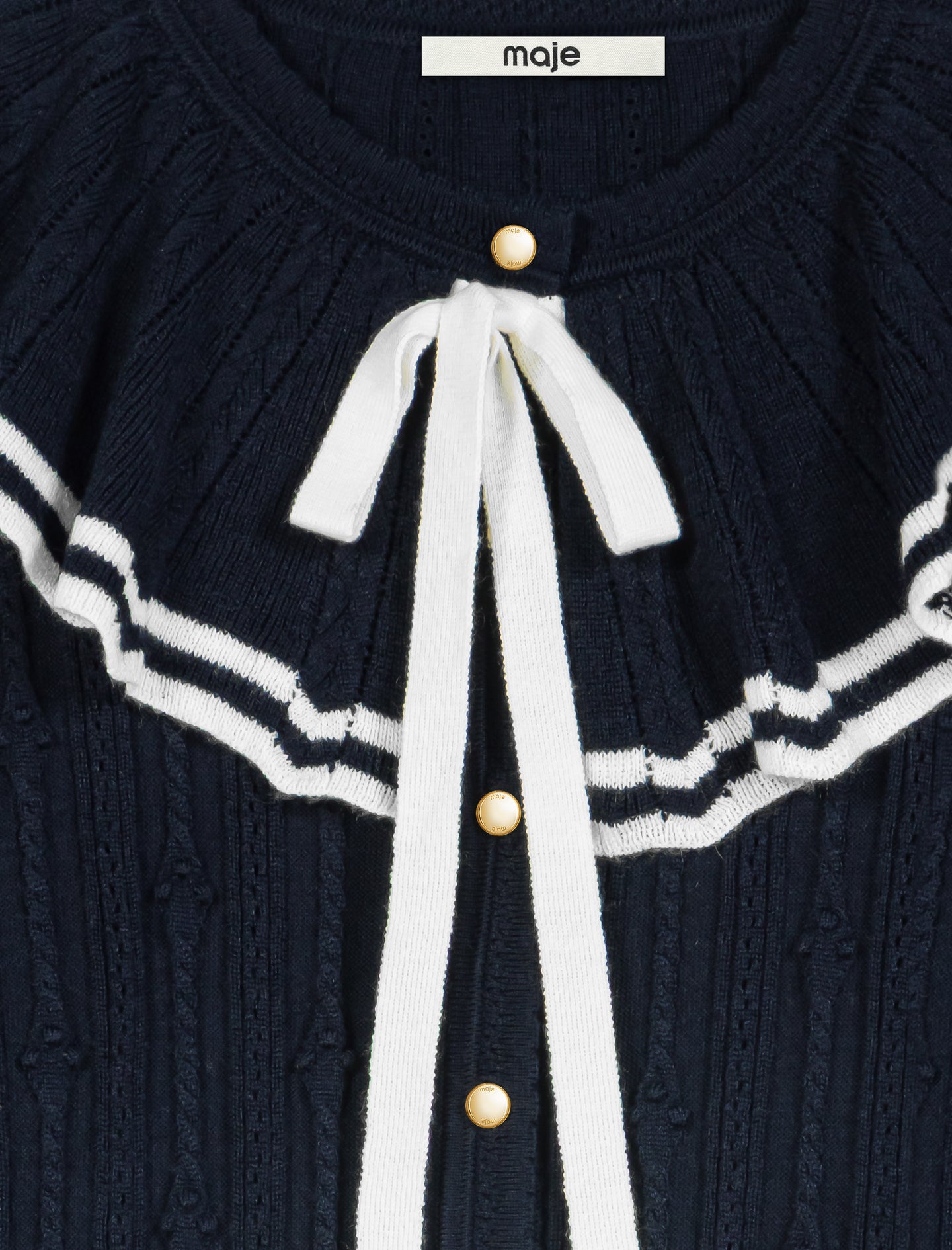 Layered cape cardigan Navy