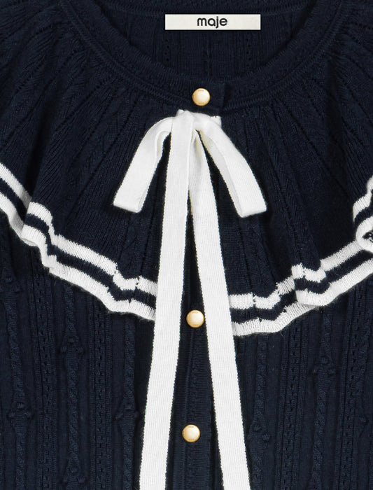Layered cape cardigan Navy