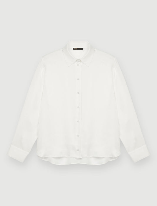White-Silk satin shirt