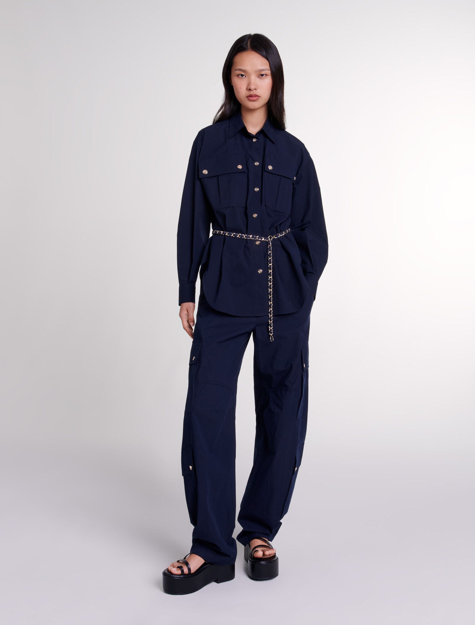 Navy-featured-Belted long shirt