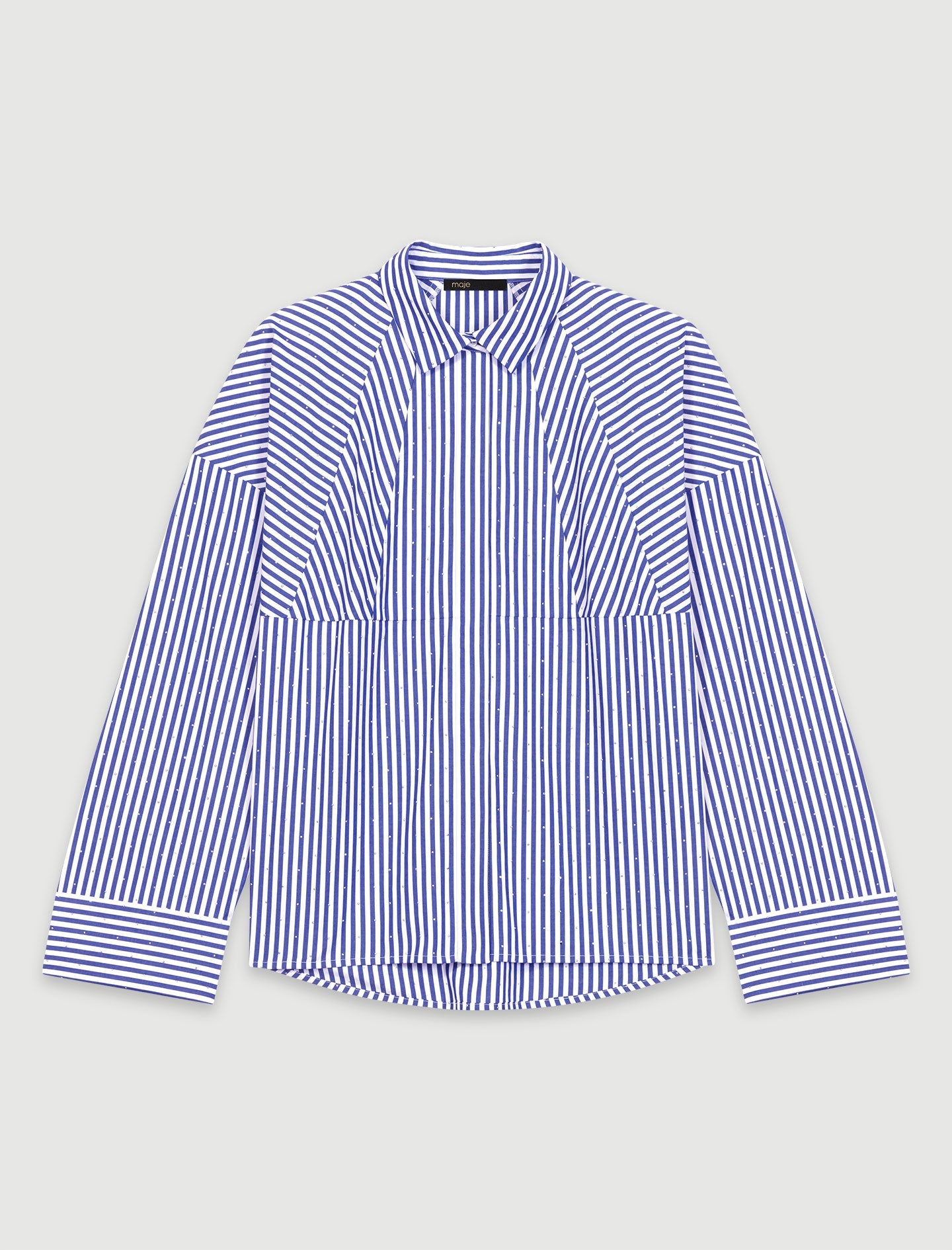 Blue White Stripes  -Rhinestone striped shirt