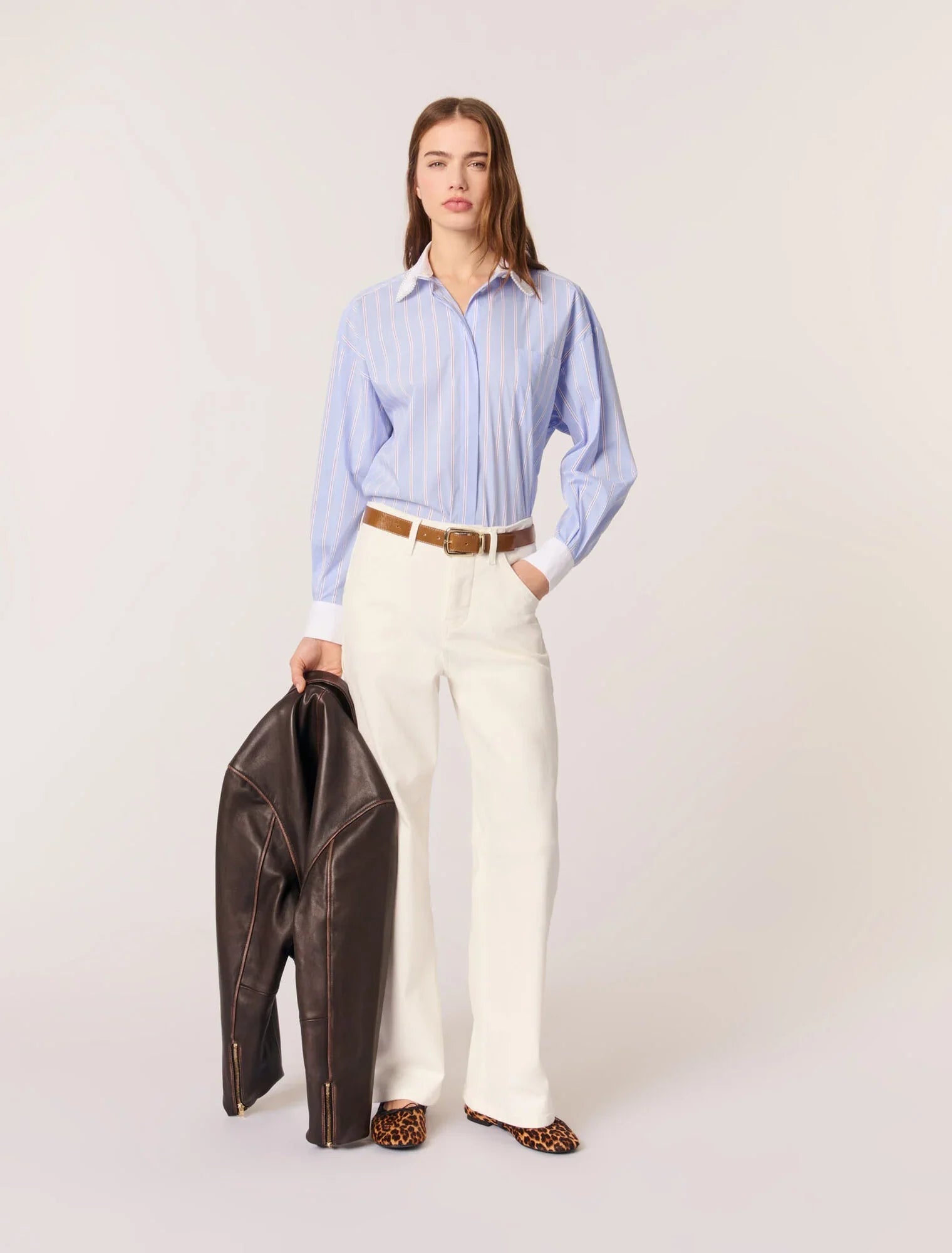 Light Blue Stripes-featured-Striped Shirt With Beaded Collar