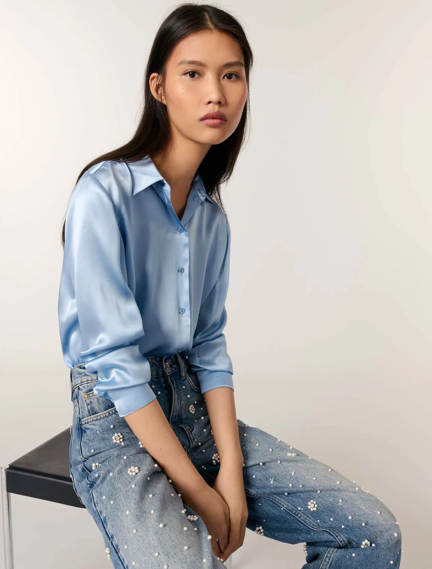 Blue-Silk Shirt
