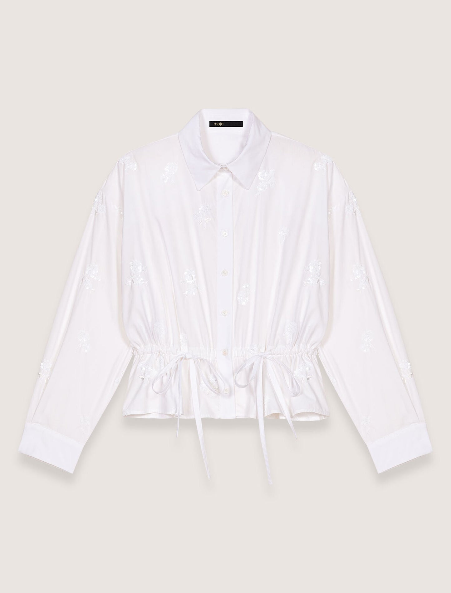 White-Short embroidered shirt