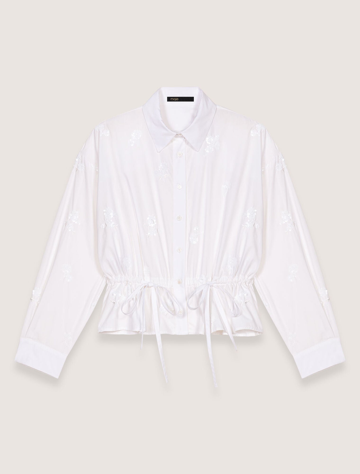 White-Short embroidered shirt