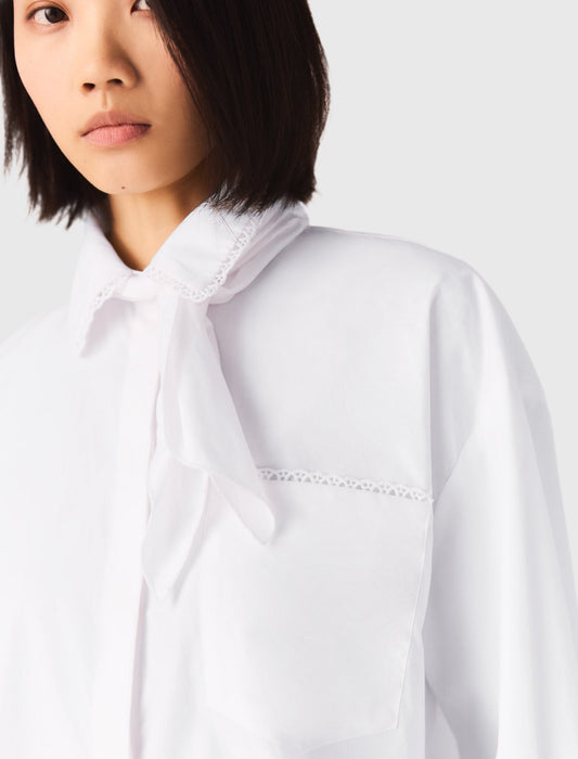 Crochet Collar Shirt White