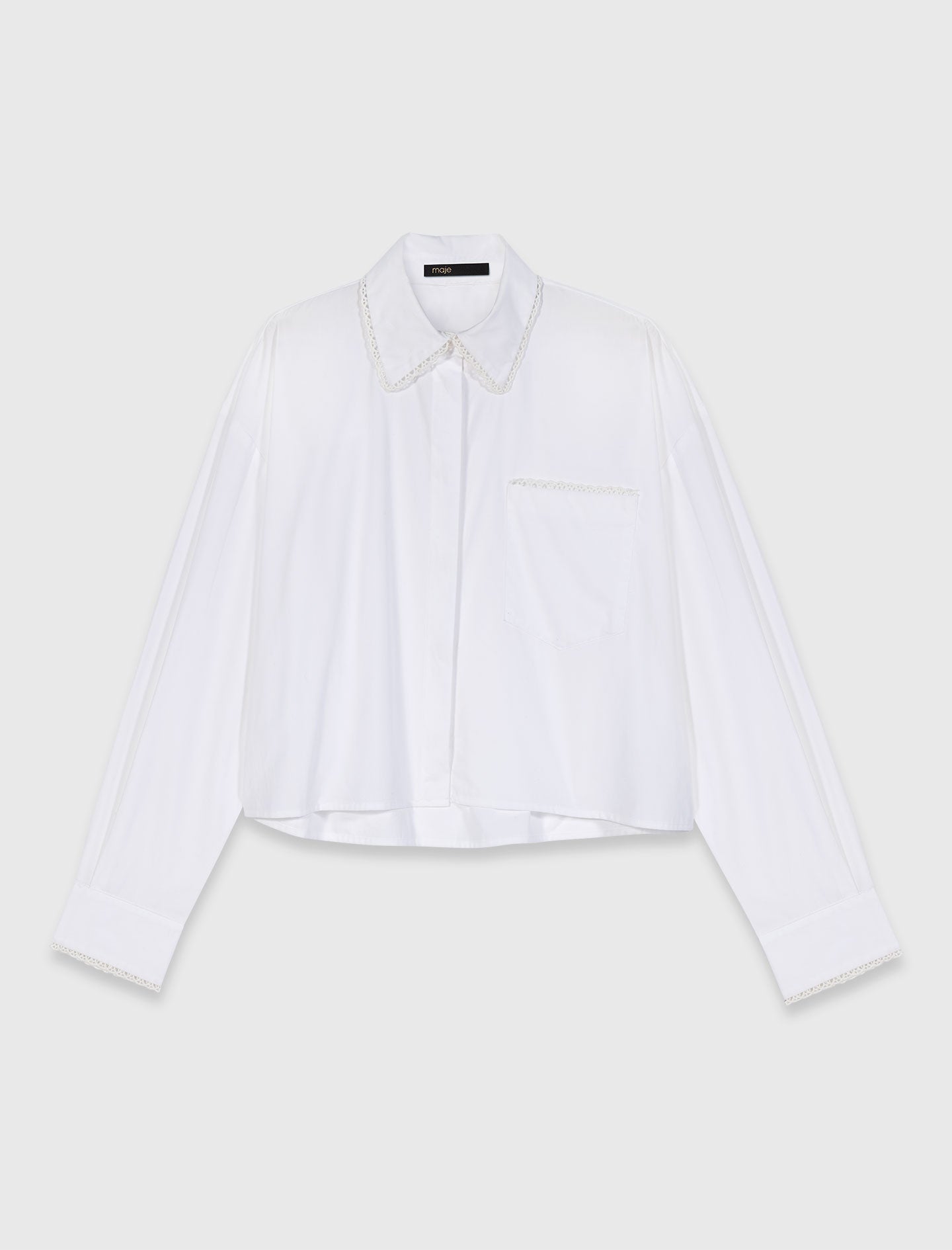 Crochet Collar Shirt White
