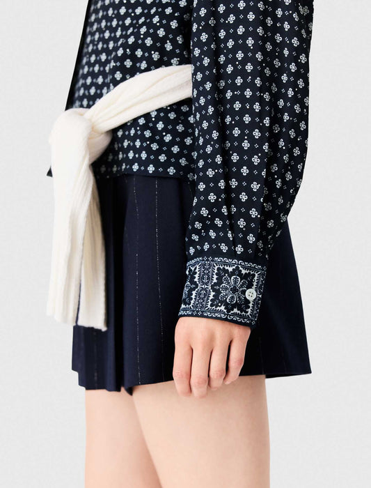 Printed shirt with rhinestones Navy Loungewear