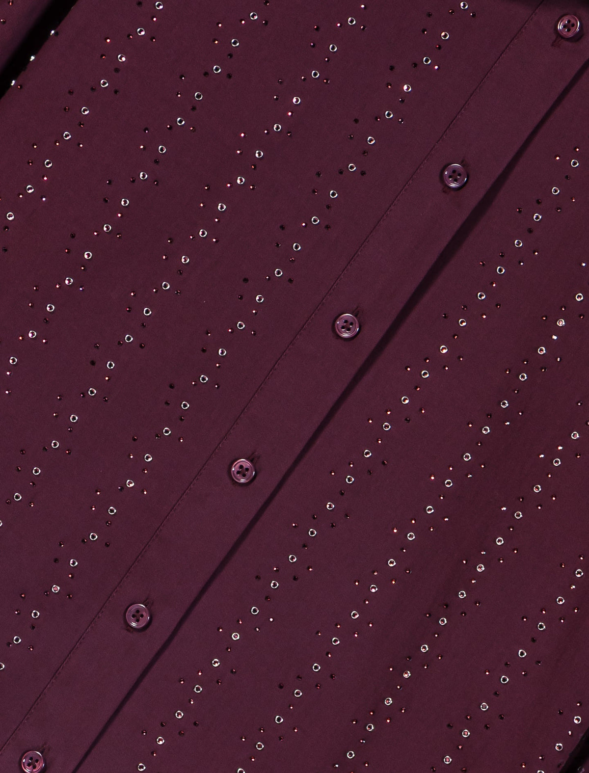 Cropped rhinestone cotton shirt Burgundy
