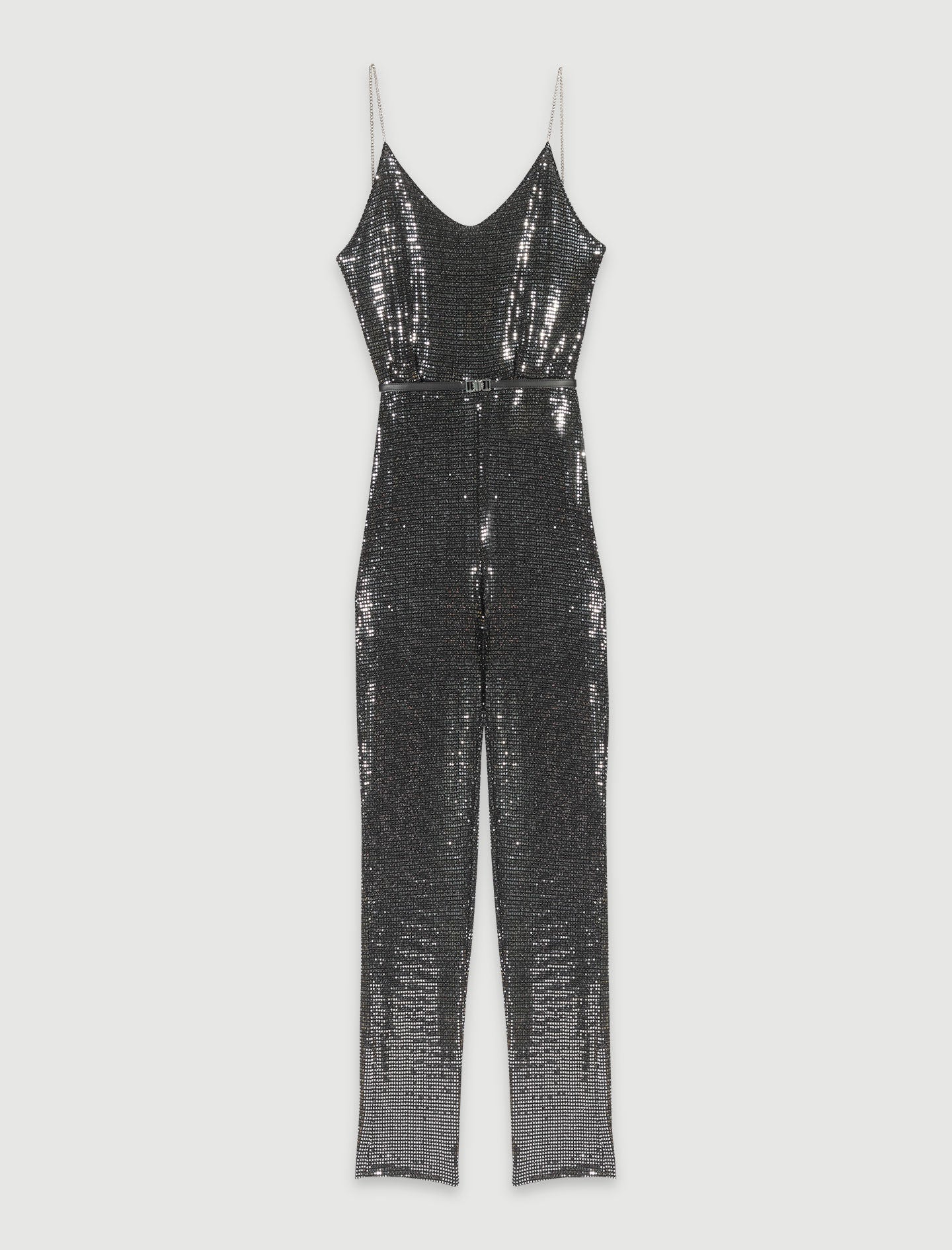 Silver sequinned jumpsuit