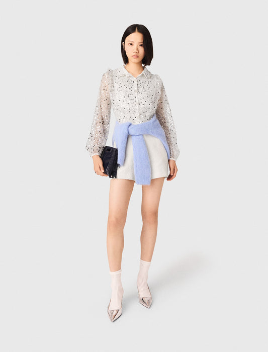 Tweed Playsuit Ecru
