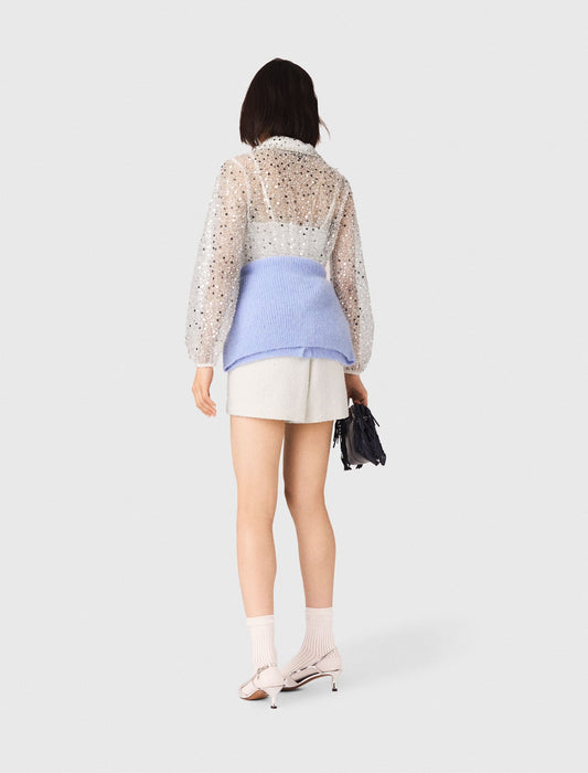 Tweed Playsuit Ecru