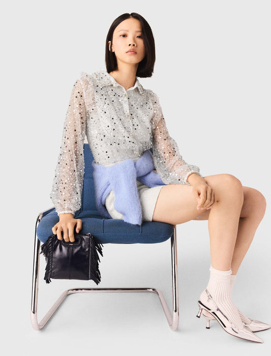 Tweed Playsuit Ecru