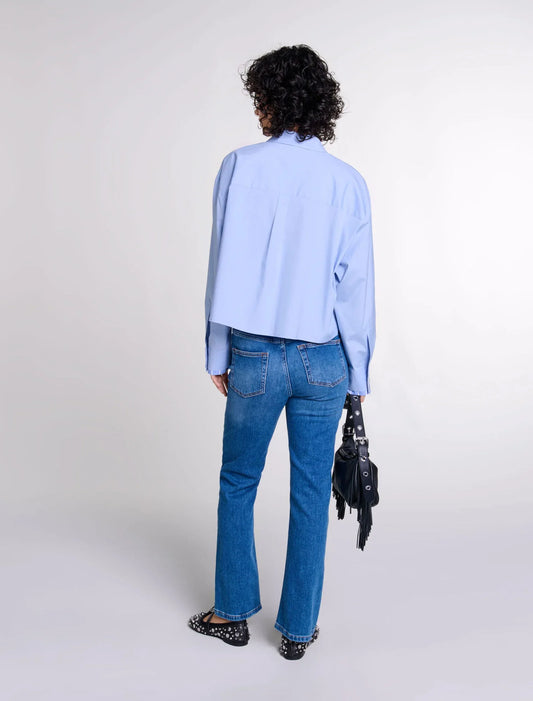 Blue-Denim jeans with pockets