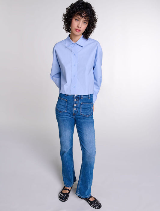 Blue-Denim jeans with pockets