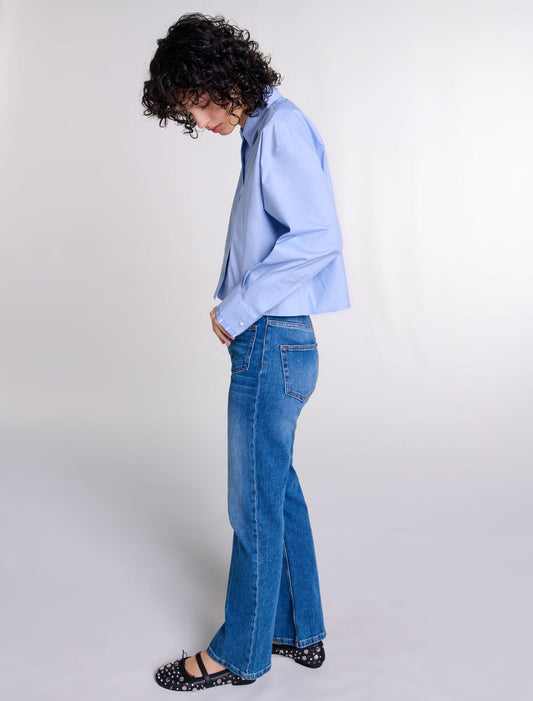 Blue-Denim jeans with pockets