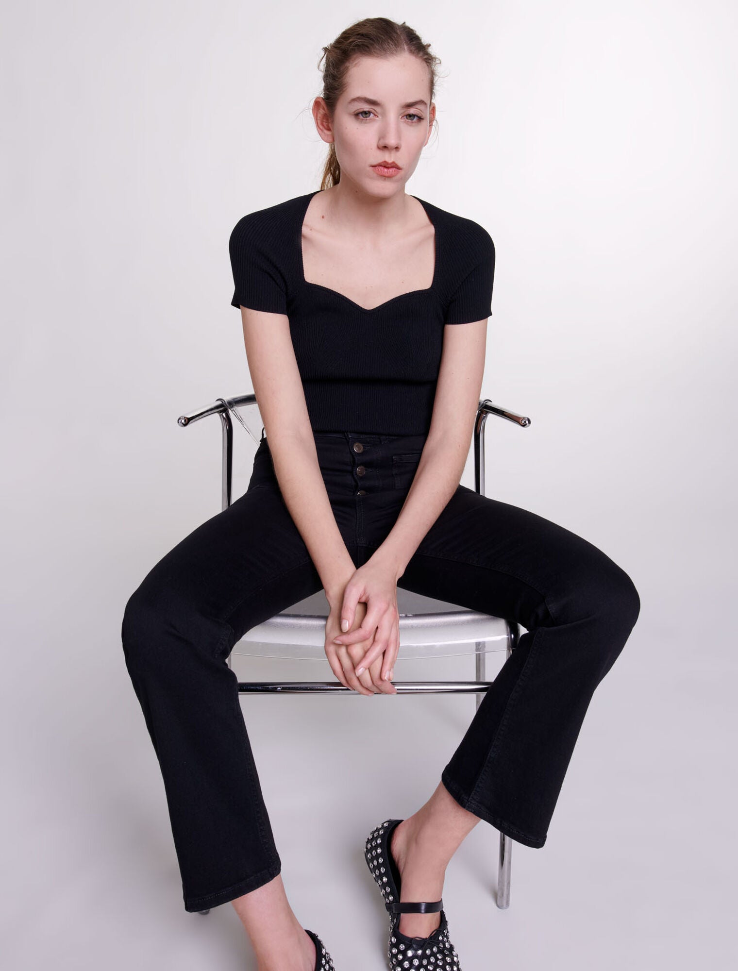 Black  -Flared jeans