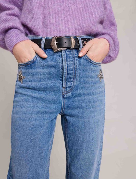 Blue-straight-leg jeans