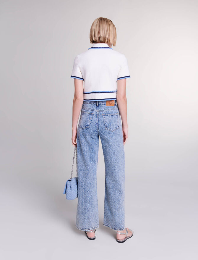 MAJE パンツ Gingham and lace pants