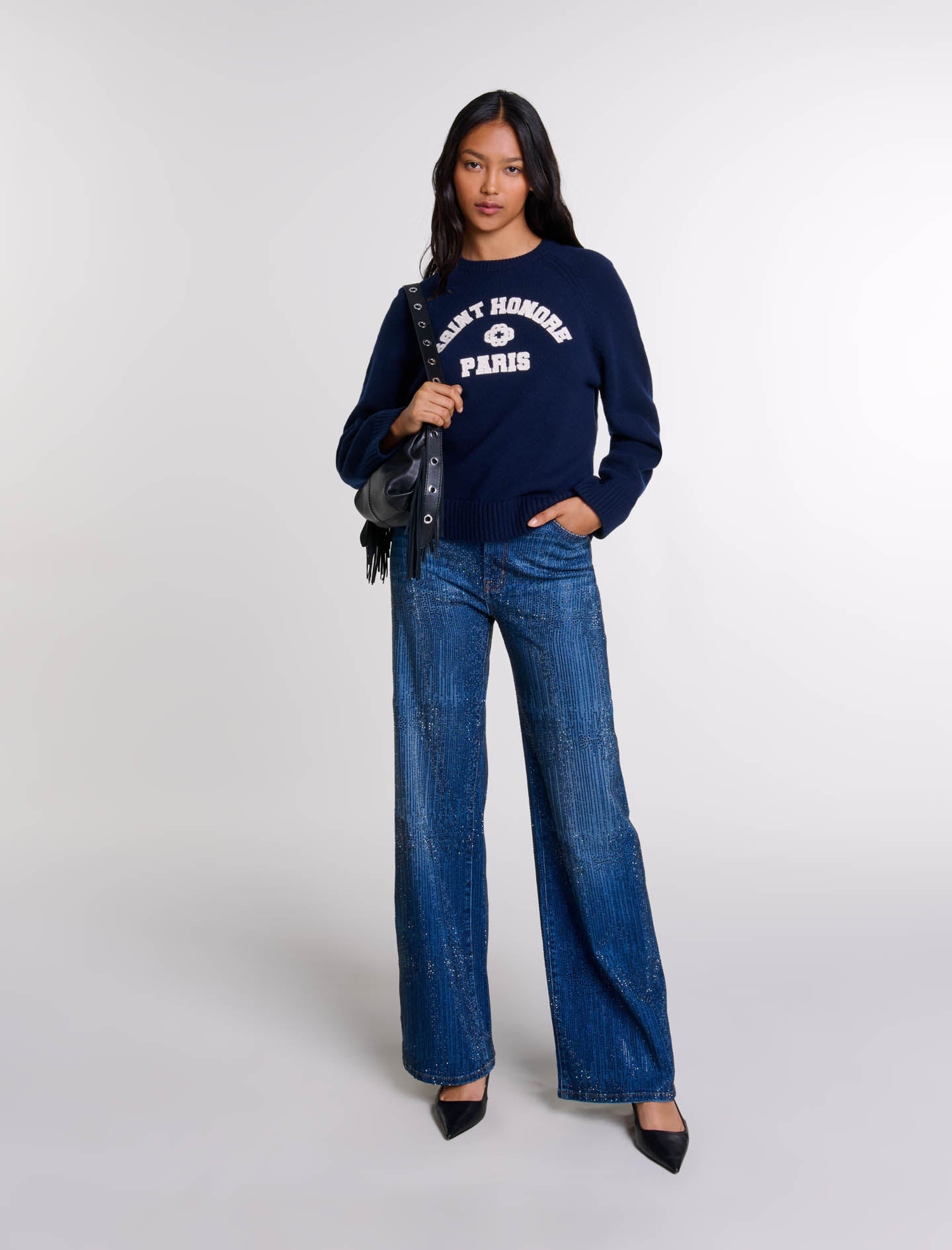 Rhinestone jeans Blue