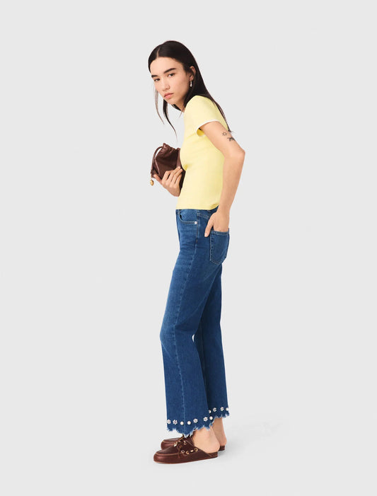 Beaded Bootcut Jeans Blue