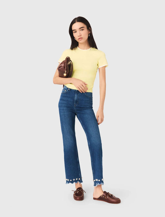 Beaded Bootcut Jeans Blue