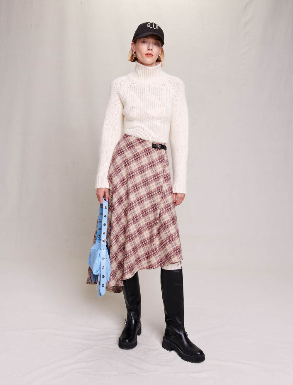 Beige featured Asymmetrical Skirt