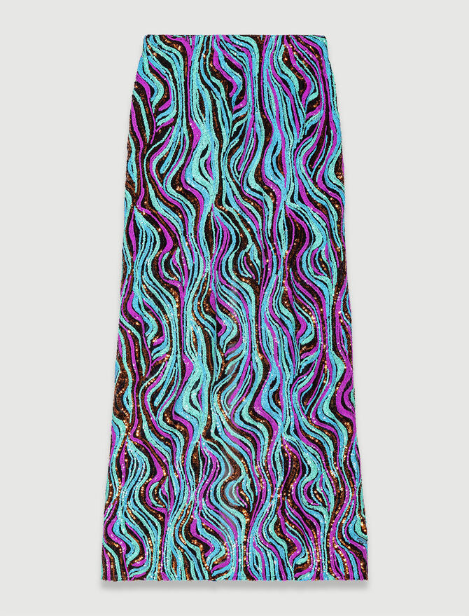 Colorful sequin maxi skirt hotsell