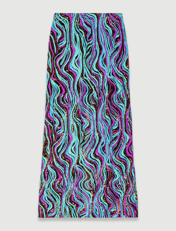 Multi-Coloured-Sequin maxi skirt