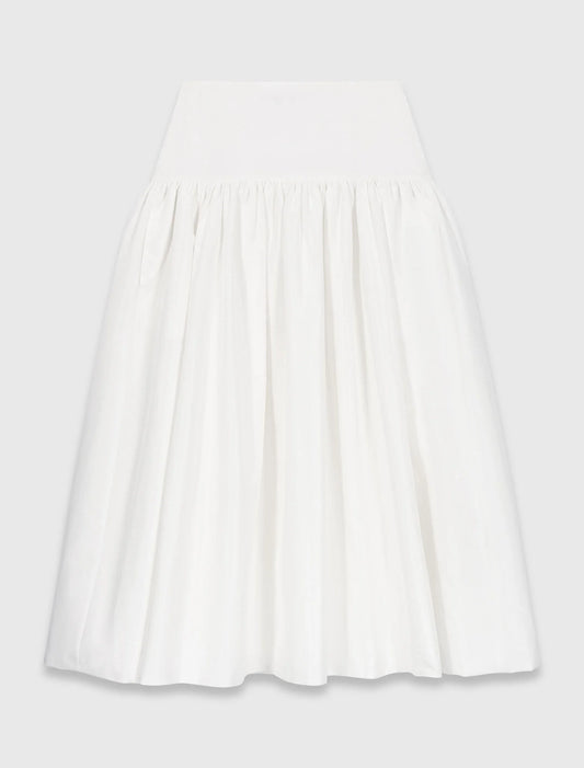 Long Taffeta Skirt White