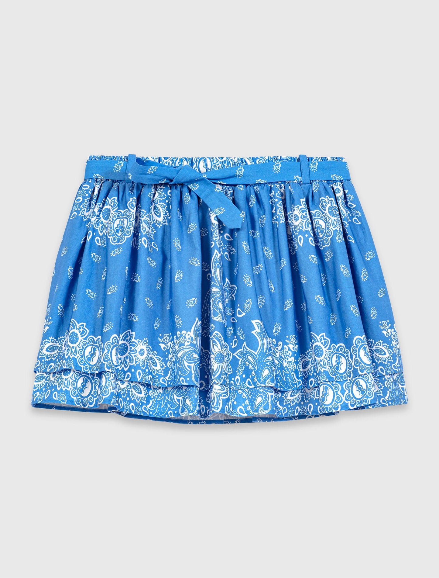 Printed ruffled skirt Sky Blue Bandana Print