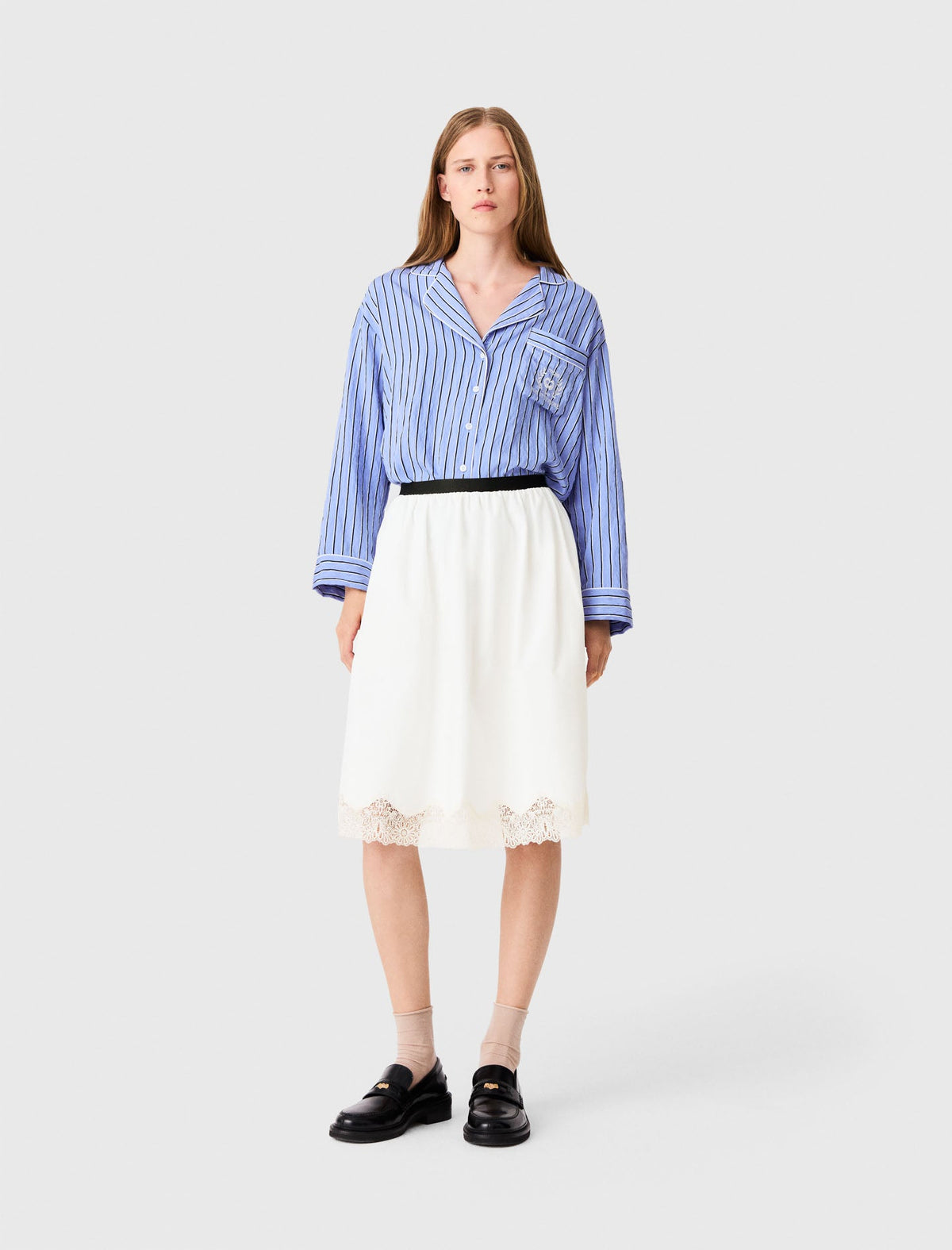Tailored shorts with lurex White