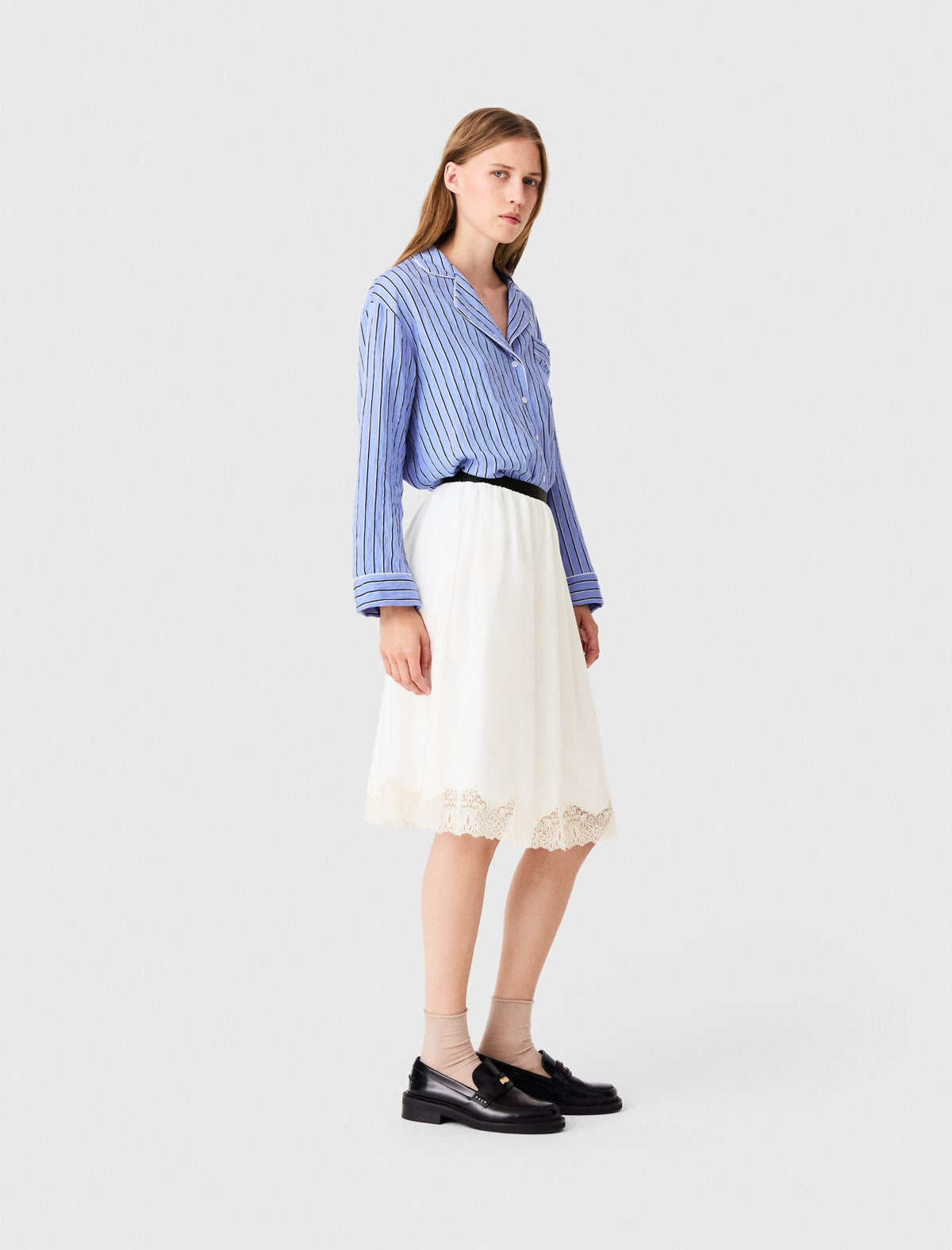 Tailored shorts with lurex White