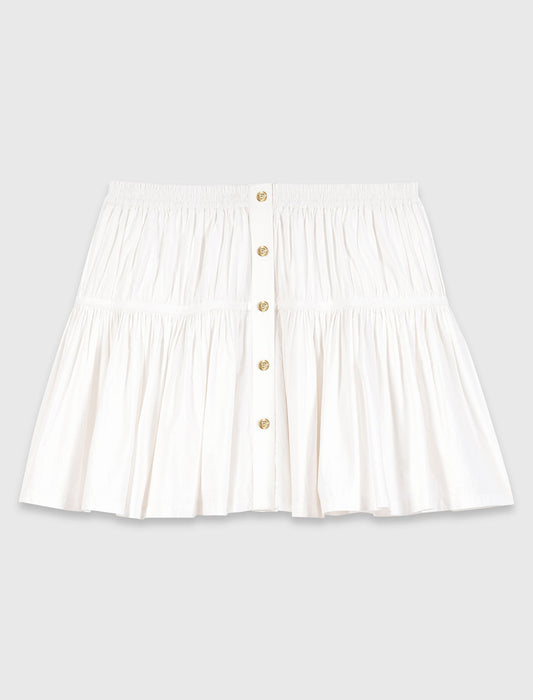 Cotton skirt with gold buttons White