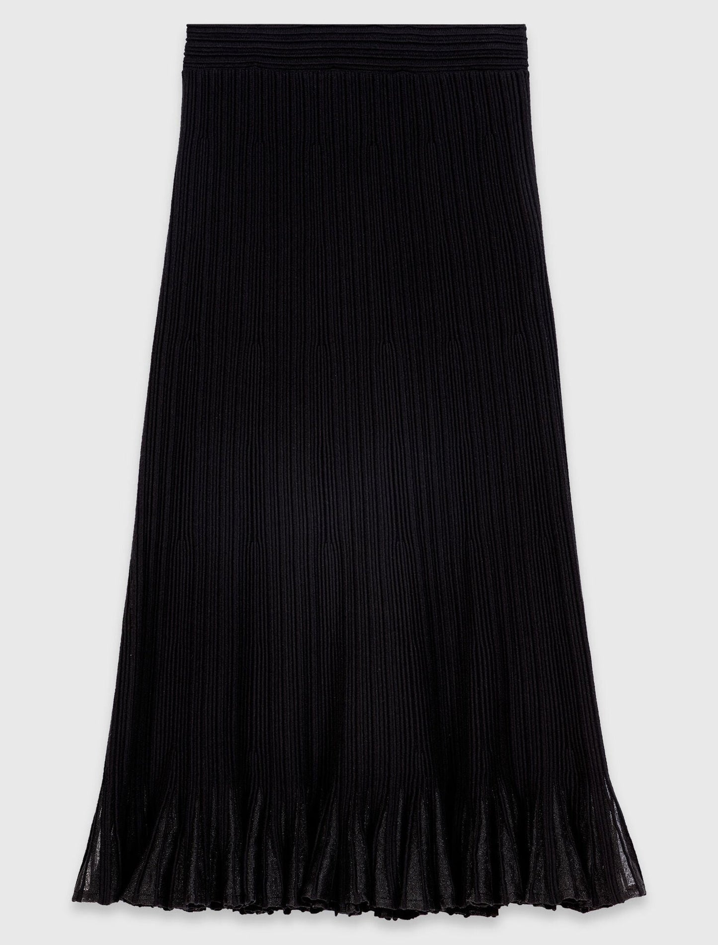 Knit skirt with peplum hem Black