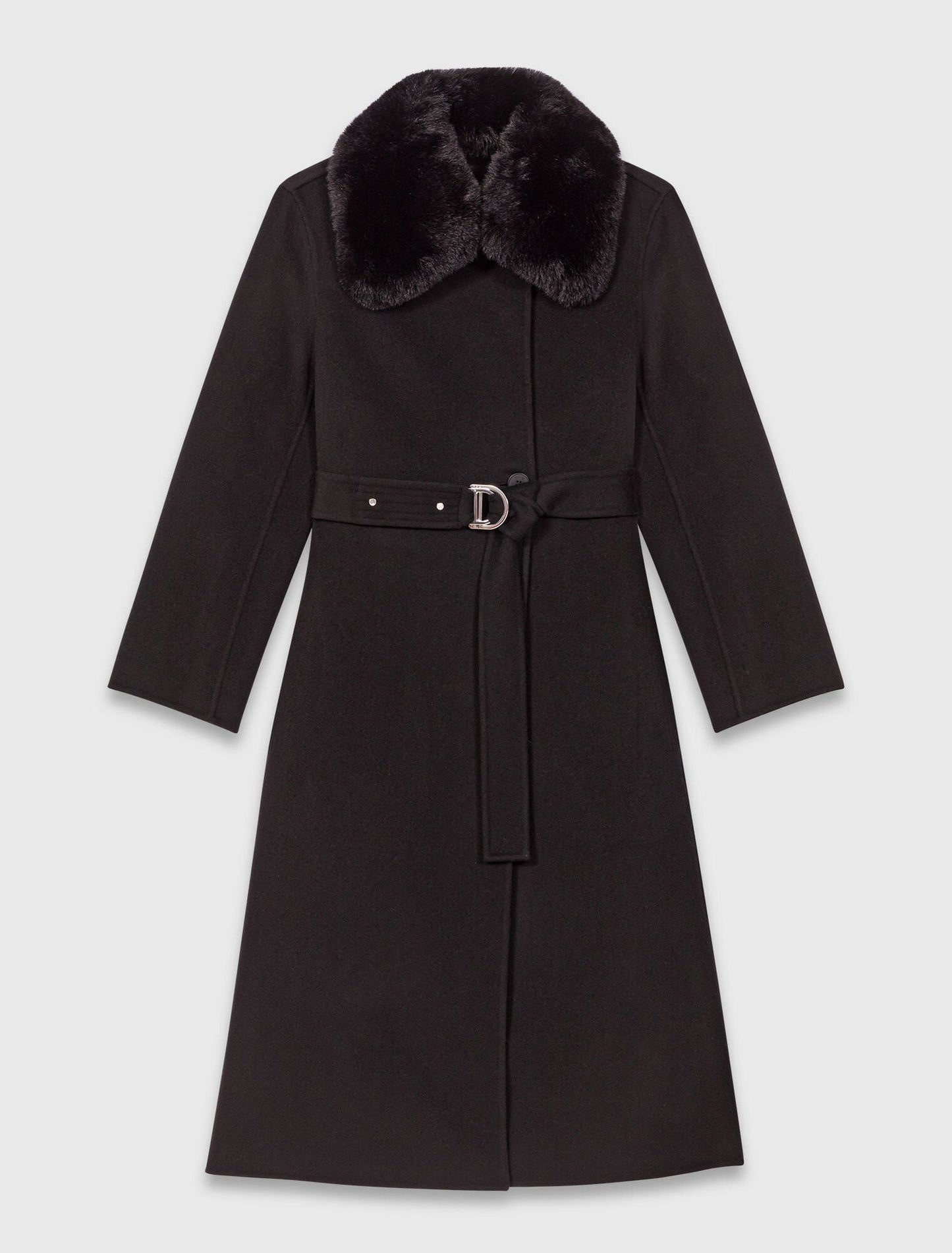 Double-faced coat with removable collar