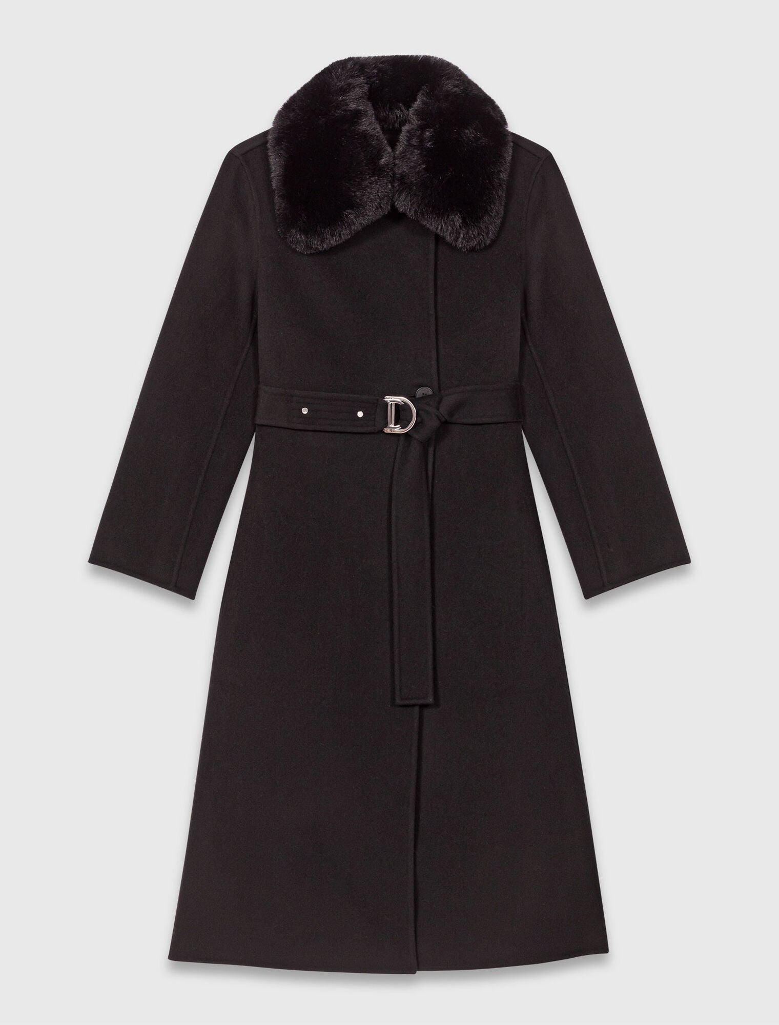Double-faced coat with removable collar