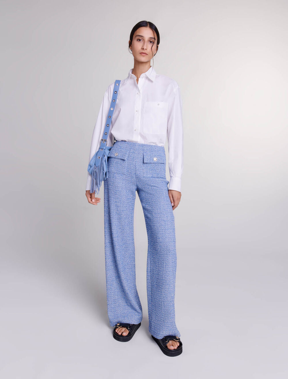 Blue-featured-Tweed trousers